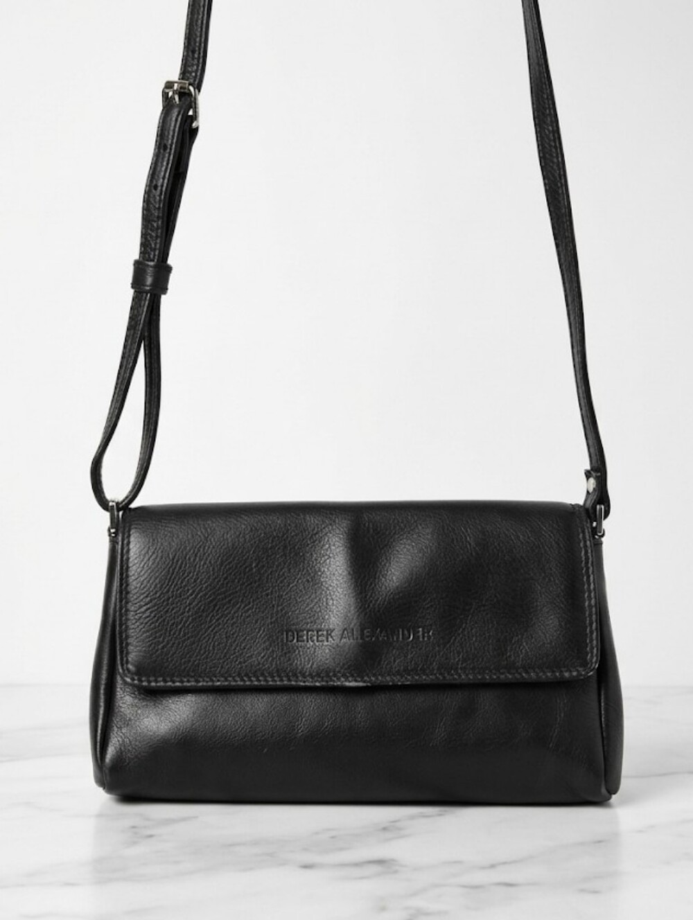 Derek Alexander Black Leather Crossbody Bag